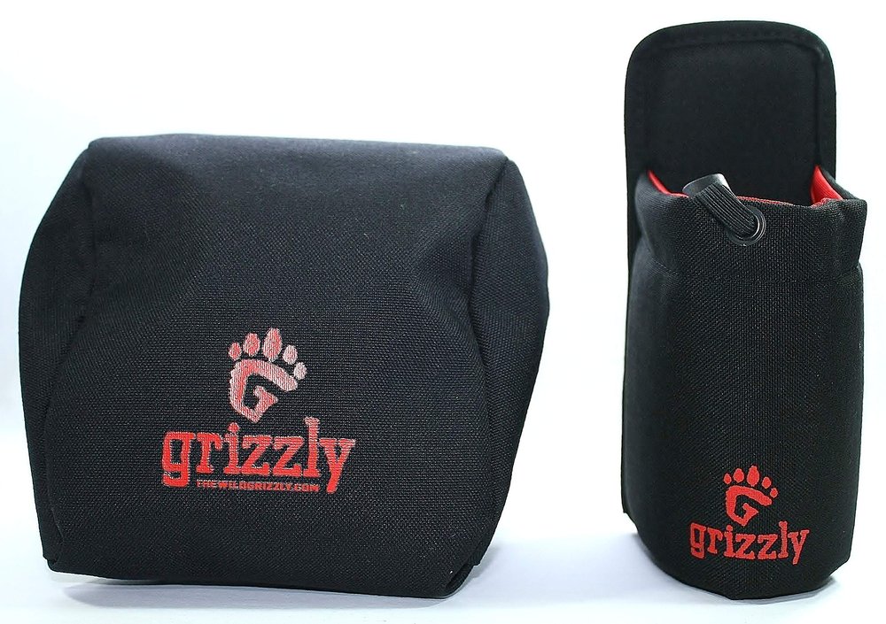 Grizzly Camera Bean Bag MEDIUM-BLACK and Snake River Water Bottle Holder-BLACK, Photography, Video, Camera Support, Birders Camera Sandbag, Tripod, African Safari Photography Tours
