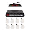 Car Reverse Parking sensors System with 8 Parking Sensors Distance Detection + LED Distance Display + Sound Warning (White Color)