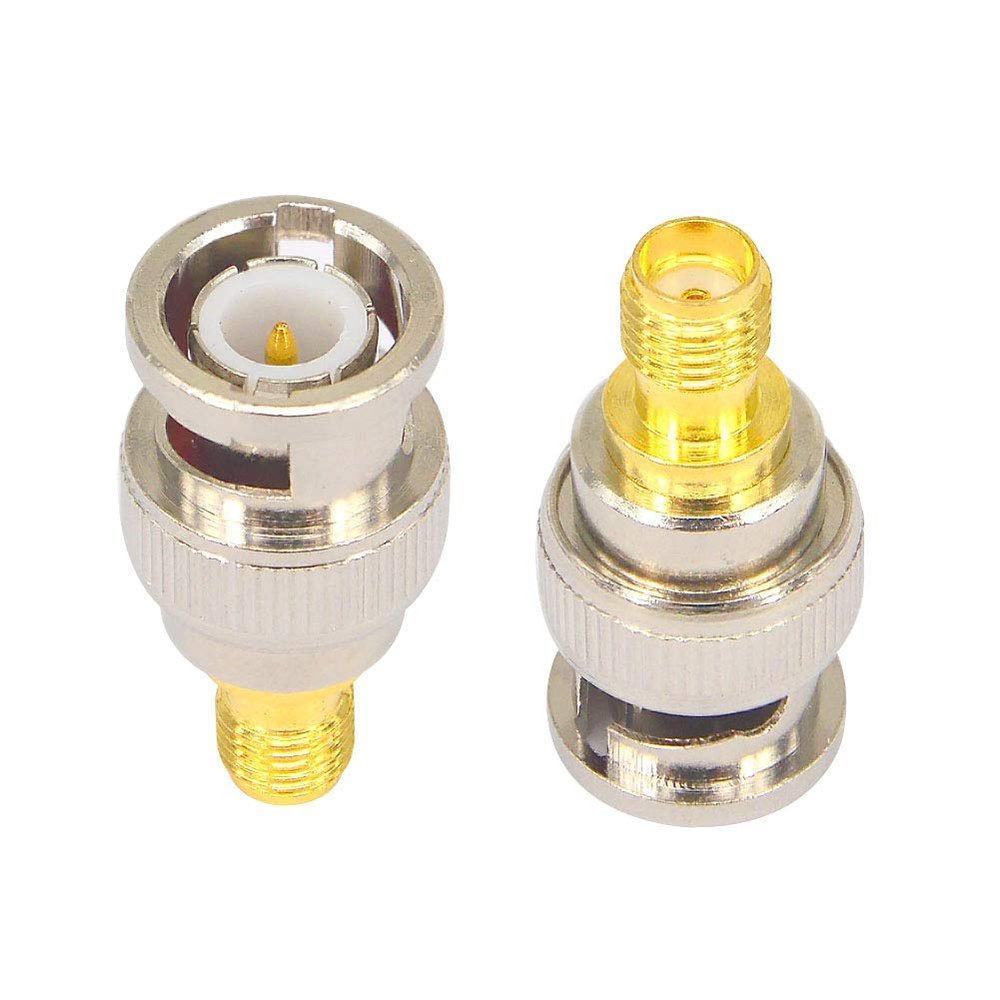onelinkmore BNC Male to SMA Female RF Coaxial Adapter BNC Connector to SMA Coax Jack Connector Pack of 2