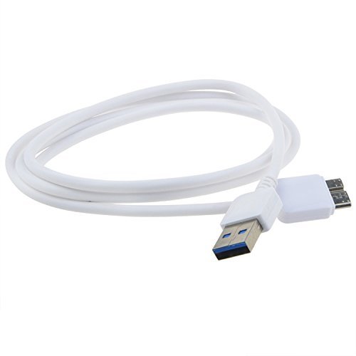 Digipartspower White Micro USB 3.0 Cable Cord Lead for Samsung Galaxy Note TAB PRO 12.2 SM-T900