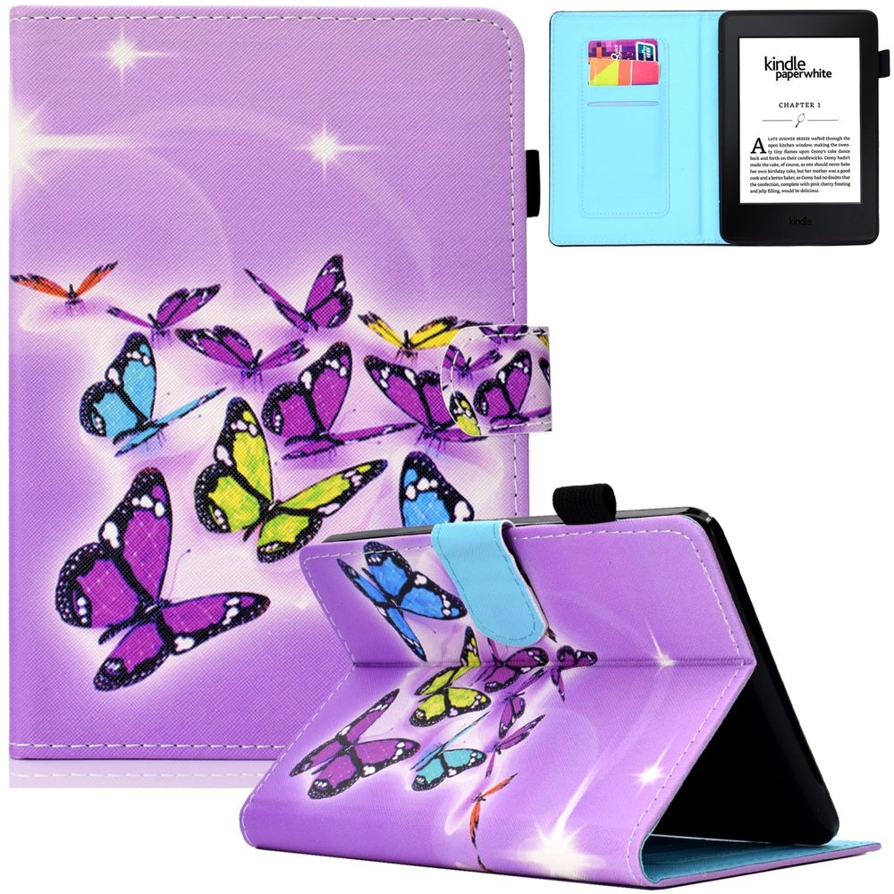 Artyond Case for Kindle Paperwhite, Slim Lightweight PU Leather Card Slots with Auto Sleep/Wake Case for Amazon Kindle Paperwhite 123 (Fits All 2012, 2013, 2015 and 2016 Versions), Papillons