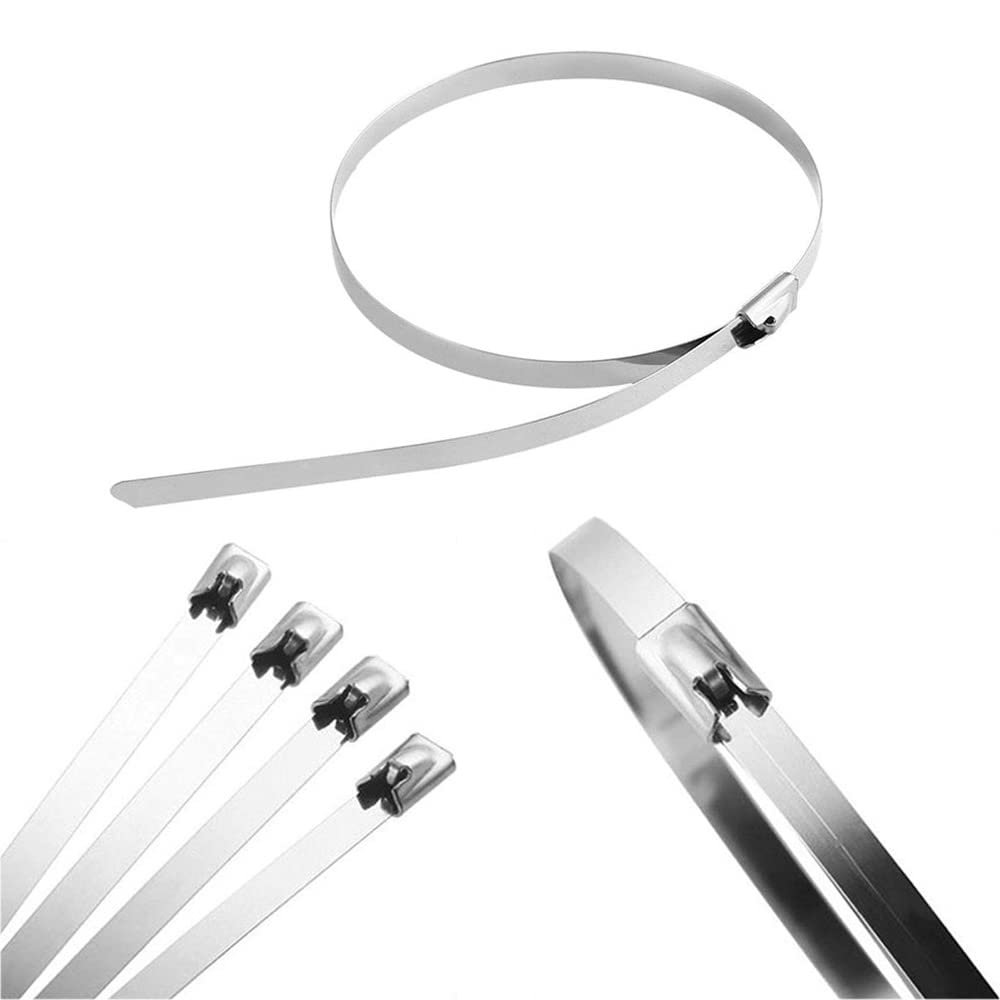 Quattroerre 16082 Self-Locking Stainless Steel Cable Ties for Thermal Insulation Bandages, 4.6 mm x 30 cm, Set of 2