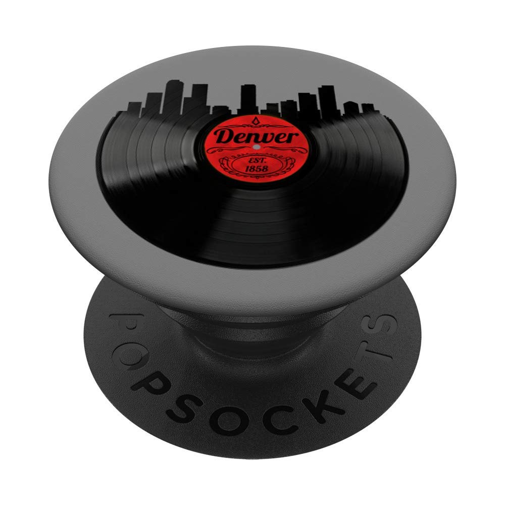 Denver PopSocket Grip Vinyl Record City Skyline Cityscape PopSockets PopGrip: Swappable Grip for Phones & Tablets