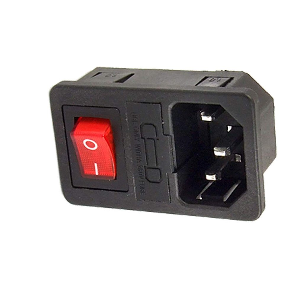 Aexit AC 10A Electrical 250V 3 Terminals IEC320 C14 Inlet Male Light Sockets Power Connector