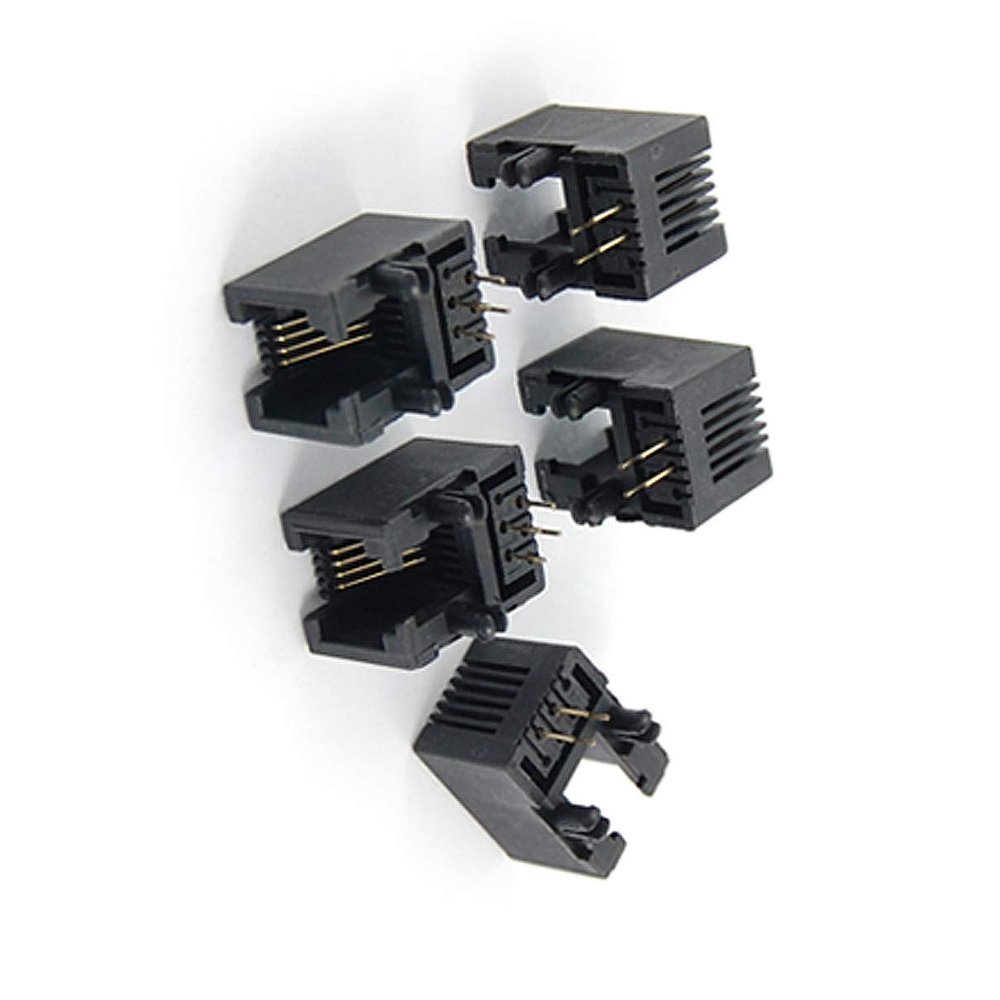 Aexit 6P4C RJ11 Generator Accessories Telephone Modular Jack PCB Contectors Cords, Plugs & Adapters 5 Pcs