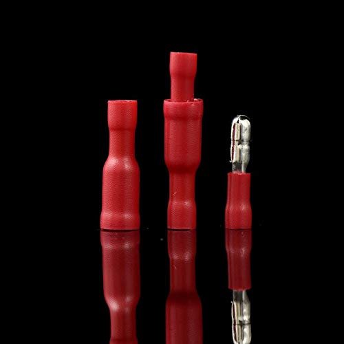 Davitu 10pcs 1.25-156 Male Female Bullet Insulated Connector Crimp Terminals Wiring - (Color: Red)