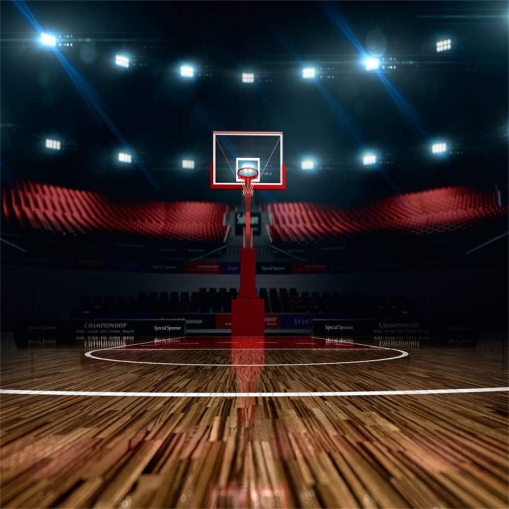 Yeele 8x8ft Basketball Court Backdrop for Photography Indoor Basketball Field Stadium Background Sport Arena Game Kids Youngster Student Photo Booth Shoot Studio Props