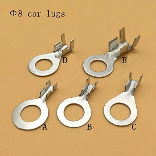 Davitu 50pcs/lot 8.2 Round Terminal Crimping Terminal M8 Tab Copper Opening Nose End DJ431-8A/B/C/D/E - (Color: D 30pcs)