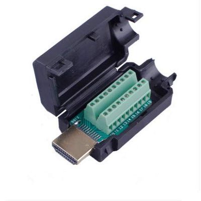 Davitu 1PCS YT370 High-definition HDMI connector The plug Terminal block Hd line joint Male head screw or welding - (Color: Brown)