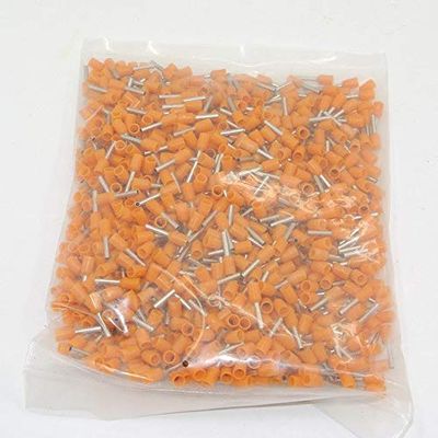 Davitu 1000pcs E1008 Insulated Cable Cord End Bootlace Ferrule Terminals tubular wire connector For 1.0mm2 Wire - (Color: Orange)