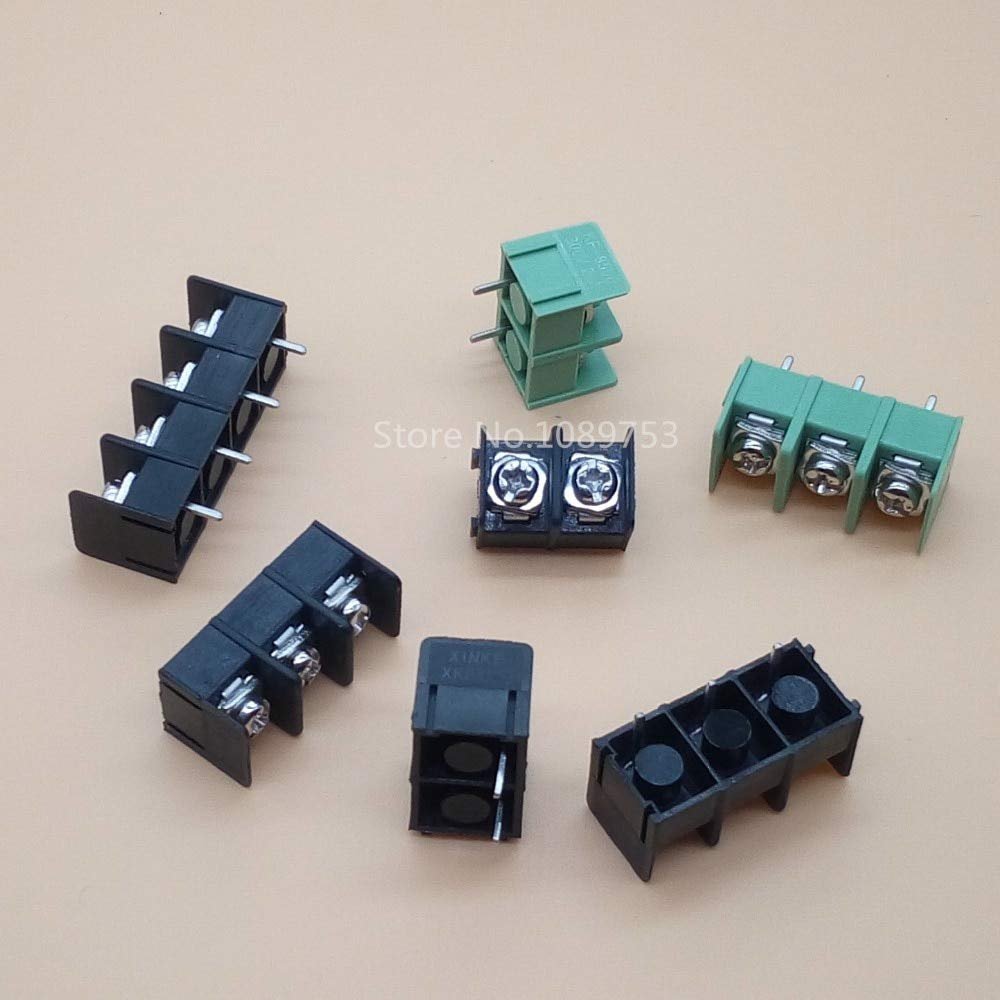 Davitu 10pcs 8.5mm pitch connector KF8500 pcb screw terminal block connector 2 pin / 3 pin / 4Pin Green Black 10A 300V - (Color: 2P Black)