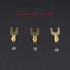 Davitu Fork connection terminal copper wiring lug u and Y cold terminal copper nose fork bare head lug - (Color: 5b 100pcs) view 1