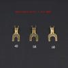 Davitu Fork connection terminal copper wiring lug u and Y cold terminal copper nose fork bare head lug - (Color: 5b 100pcs) view 2