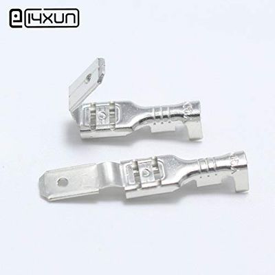 Davitu 10Sets 4.8mm Against Crimp Terminal Splice Male Female 2 in 1 Spade Connector Terminal for 0.4-1.5mm2 Cable - (Color: without cover)