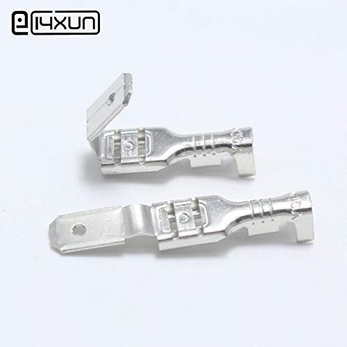 Davitu 10Sets 4.8mm Against Crimp Terminal Splice Male Female 2 in 1 Spade Connector Terminal for 0.4-1.5mm2 Cable - (Color: without cover)