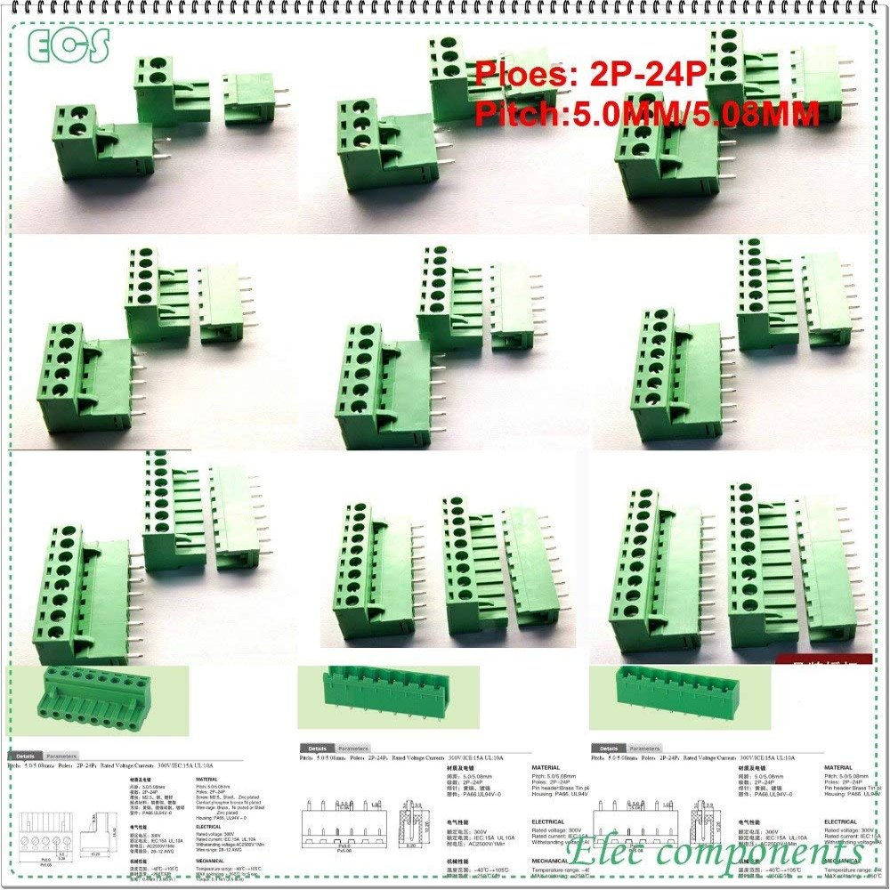 Davitu 10sets(male 10pcs+female 10pcs total 20pcs) Looper 2edgk 2P/3P/4P/5P/6P/7P/8P/9PIN terminals 5.08mm - (Color: 6 PIN)