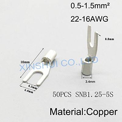 Davitu SNB1.25-5S Type U stainless steel non-insulated fork terminal - (Color: 50PCS)