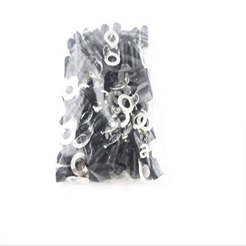 Davitu 100PCS RVS2-4 Ring Insulated Wire Connector Electrical Crimp Terminal Cable Wire Connector for 1.5-2.5mm2(A.W.G.16-14) - (Color: Black)
