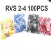 Davitu 100PCS RVS2-4 Ring Insulated Wire Connector Electrical Crimp Terminal Cable Wire Connector for 1.5-2.5mm2(A.W.G.16-14) - (Color: Black) view 2