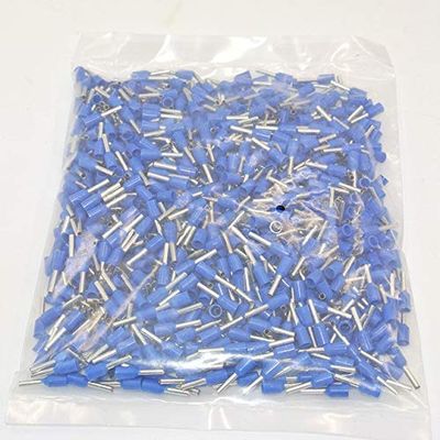 Davitu 1000pcs E1008 Insulated Cable Cord End Bootlace Ferrule Terminals tubular wire connector For 1.0mm2 Wire - (Color: Blue)