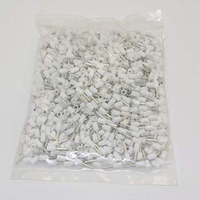Davitu 1000pcs E1008 Insulated Cable Cord End Bootlace Ferrule Terminals tubular wire connector For 1.0mm2 Wire - (Color: White)