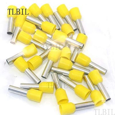 Onvas E0508 E1008 E1508 E7508 E2508 E4009 E6012 tubular wire connector terminals cable crimps wire ferrules For 0.5-6mm2, 22-10 AWG - (Color: Yellow, Pins: E7508 0.75mm2)