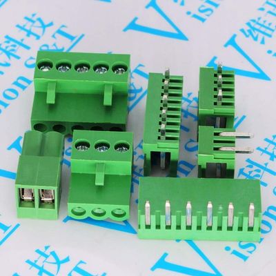Davitu 10Set/LOT Green KF/MG HT3.96 2P 3/4/5/6/7/8 Terminal - (Color: Bending PIN, Pins: 7P)