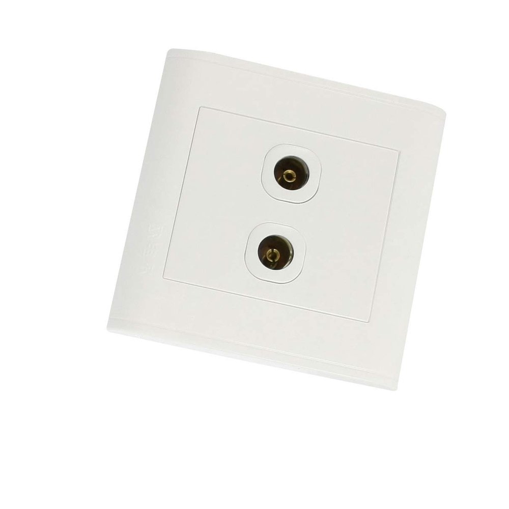 Aexit Screws Fixed Electrical Plastic Televison Cable Socket Pal TV Jack Wall Light Sockets Plate White