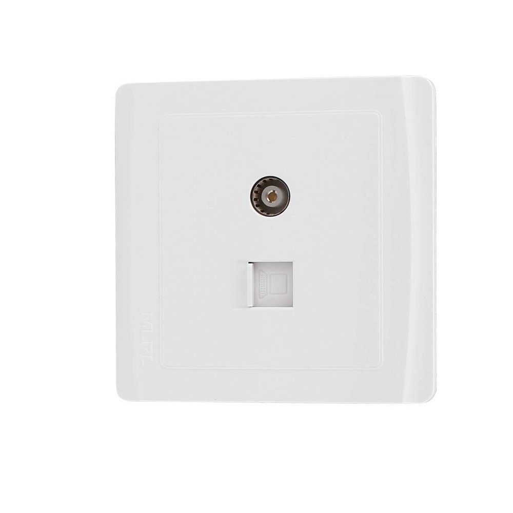 Aexit Screws Fixed Electrical Plastic RJ45 Computer Cable Socket PAL TV Jack Light Sockets Wall Plate