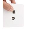 Aexit Screws Fixed Electrical Plastic RJ45 Computer Cable Socket PAL TV Jack Light Sockets Wall Plate view 2