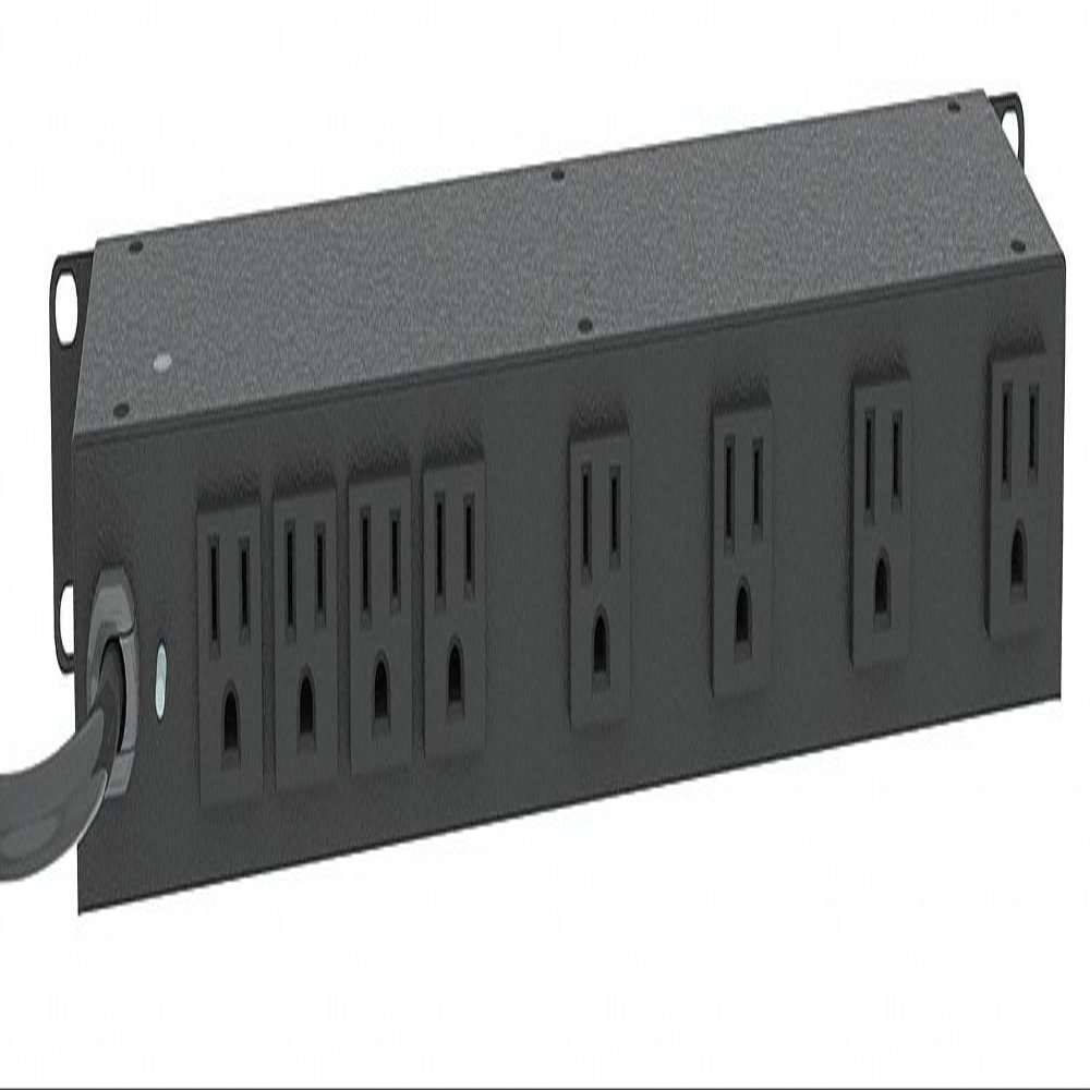 Power First 125VAC 8-Outlet Power Distribution Unit, 15 Max. Amps, 15 ft. Cord Length - 1BP99