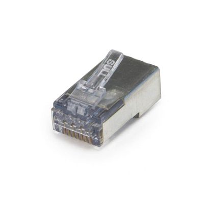 Platinum Tools Ezex44 Shielded RJ45 Internal Ground Connectors 100/Bag Accessory Box (105027)