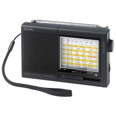 Elpa ER-C74T AM/FM Short Wave Radio, Wide Range of Captures International Broadcasting to Domestic AM/FM Broadcasting