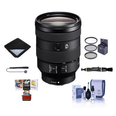 Sony FE 24-105mm f/4 G OSS E-Mount Lens - Bundle w/77mm Filter Kit, Lens Wrap, Cleaning Kit, , Capleash, Mac Software Package