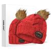 ASIILOVI Bluetooth Beanie, Double-Layer Wool Lining Bluetooth Hat Beanie with Pom Pom for Women/Teen Girls/Family, 20hrs Playing, Gift Packaging for Christmas Stocking Stuffers Thanksgiving (03-Red) view 1