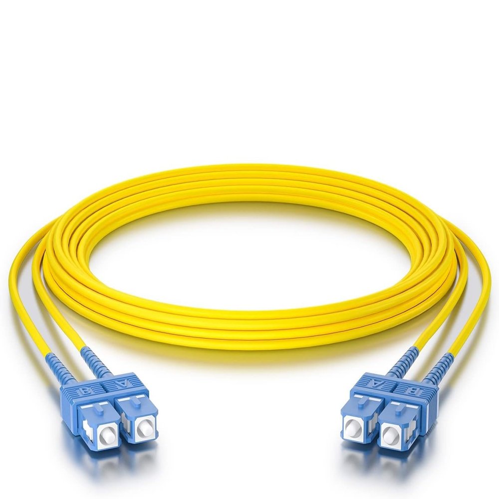 10Gtek Fiber Patch Cable - SC to SC OS2 10Gb/Gigabit Singlemode Jumper Duplex 9/125 LSZH Fiber Optic Cord, Yellow, 2-Meter(6.6-ft)