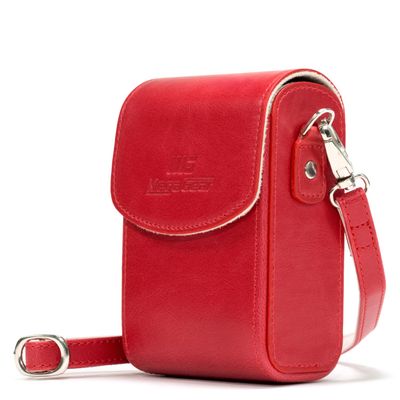 MegaGear MG1562 Leather Camera Case with Strap Compatible with Sony Cyber-Shot DSC-RX100 VI, DSC-RX100 V, DSC-RX100 IV - Red