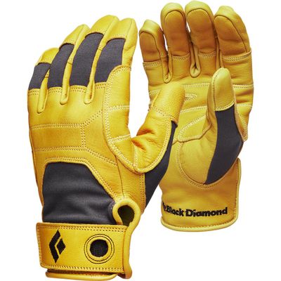 BLACK DIAMOND Transition Gloves | Goat Leather Palm | Breathable Stretch Fabric | Durable Rope Handling Gloves for Belay & Rappelling | Natural | Extra Large