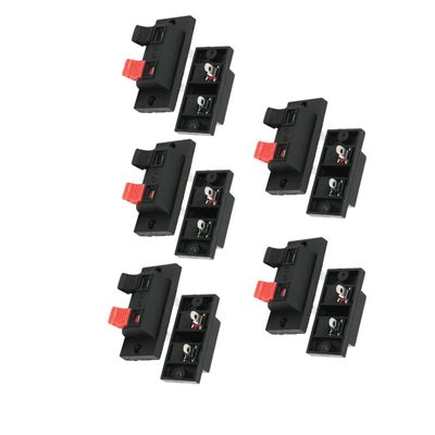 Aexit 10Pcs One Cables & Interconnects Row 1 Black 1 Red 2 Position Speaker Terminal Power Cables Plate 53x24mm