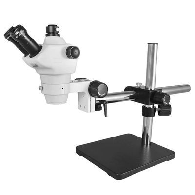 BoliOptics 8X-50X Widefield Zoom Stereo Microscope, Trinocular, Single Arm Boom Stand