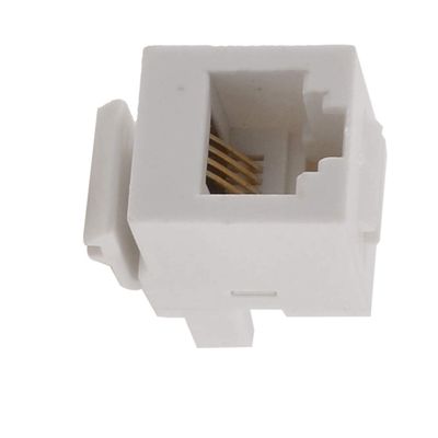 Aexit White RJ11 Distribution 6P4C Headset Telephone Module keyston-e Wall Plates & Connectors Jack Socket