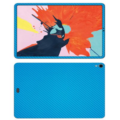 Decalrus - Protective Decal for 2018 Apple iPad Pro (12.9" Screen) Tablet LITE Blue Carbon Fiber Skin Skins Decal for case Cover wrap CFappleIpadPro12_2018LiteBlue