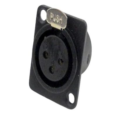 (4 Pack) ProCraft PXLRFP-B Panel Chassis Mount Female XLR Connector Black Metal