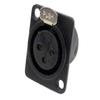 (4 Pack) ProCraft PXLRFP-B Panel Chassis Mount Female XLR Connector Black Metal view 1