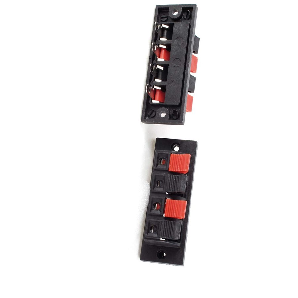 Aexit 2pcs Red Cables & Interconnects Black 4 Position Cable Wire Clip Socket Power Cables Speaker Terminal