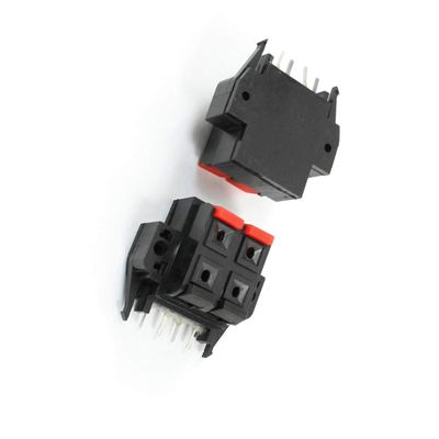 Aexit Black Red Cables & Interconnects Push in Type 4 Way 4Pins Speaker Terminal Board Power Cables 2 Pcs