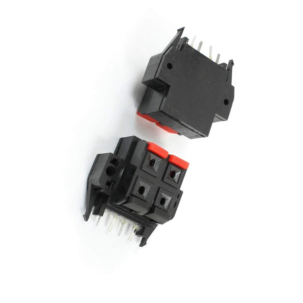 Aexit Black Red Cables & Interconnects Push in Type 4 Way 4Pins Speaker Terminal Board Power Cables 2 Pcs