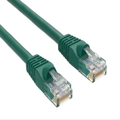 CableLeader 10ft Cat5e UTP Ethernet Network Patch Cable Snagless 24AWG Bare Copper, Gold-Plated RJ45, Gigabit Ethernet, 350 MHz, Professional Network Cable, Green