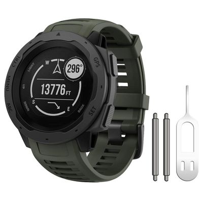 NotoCity for Garmin Instinct Band, Soft Silicone Replacement Watch Strap Compatible with Garmin Instinct 2/ Solar/Tactical(Army Green)