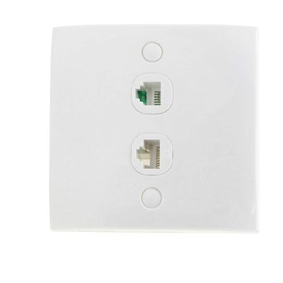 Aexit RJ11 Telephone Distribution RJ45 Network Socket Double Outlet Wall Plate Wall Plates & Connectors Module Set